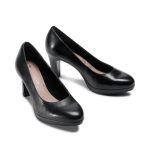 Tamaris μαύρη γυναικεία δερμάτινη γόβα - Image 4