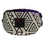 Andlion 0015 μαύρη/λευκή γυναικεία τσάντα μέσης μπανάνα