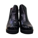 Γυναικεία Ανατομικά Μποτάκια Softies 7222 - Μαύρο Λουστρίνι - Image 3