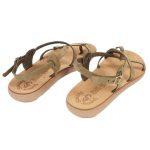 S406 Fantasy Sandals Δερμάτινα Γυναικεία Σανδάλια Ανατομικά σε Λαδί Χρώμα - Image 4