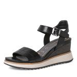 Γυναικεία πλατφόρμα μαύρη δερμάτινη Tamaris - Image 5