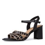 Tamaris Δερμάτινα Γυναικεία Πέδιλα με Χοντρό Χαμηλό Τακούνι σε Μαύρο Χρώμα - Image 5