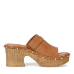 Tamaris Δερμάτινα Mules με Χοντρό Ψηλό Τακούνι σε Ταμπά Χρώμα 1-27129-38-311