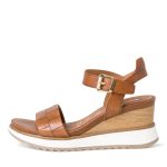 Γυναικεία πλατφόρμα cognac δερμάτινη Tamaris - Image 3