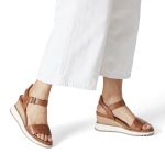 Γυναικεία πλατφόρμα cognac δερμάτινη Tamaris - Image 7