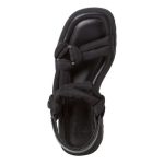 Tamaris Υφασμάτινα Γυναικεία Πέδιλα με Χοντρό Χαμηλό Τακούνι σε Μαύρο Χρώμα - Image 6