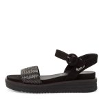 Γυναικεία σανδάλια Tamaris μαύρα textile - Image 3