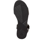Γυναικεία σανδάλια Tamaris μαύρα textile - Image 5