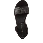 Γυναικεία σανδάλια Tamaris μαύρα textile - Image 6