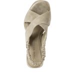 Tamaris Δερμάτινα Γυναικεία Πέδιλα με Χοντρό Ψηλό Τακούνι σε Χακί Χρώμα - Image 5