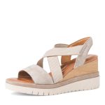 Tamaris Ανατομικές Καλοκαιρινές Γυναικείες Πλατφόρμες Μπεζ - Image 4