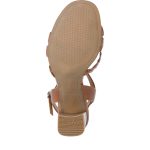 Tamaris Δερμάτινα Γυναικεία Πέδιλα με Χοντρό Χαμηλό Τακούνι σε Ταμπά Χρώμα - Image 6