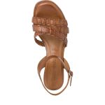 Tamaris Δερμάτινα Γυναικεία Πέδιλα με Χοντρό Χαμηλό Τακούνι σε Ταμπά Χρώμα - Image 5