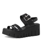 Tamaris Ανατομικές Καλοκαιρινές Γυναικείες Πλατφόρμες Μαύρες - Image 4