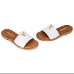 Ragazza Δερμάτινα Γυναικεία Σανδάλια σε λευκό Χρώμα 01025 - Image 4