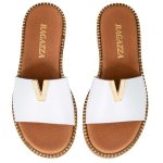 Ragazza Δερμάτινα Γυναικεία Σανδάλια σε λευκό Χρώμα 01025 - Image 3