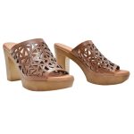 Ragazza Δερμάτινα Mules με Χοντρό Ψηλό Τακούνι σε Ταμπά Χρώμα 0333 - Image 4