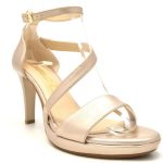 Ragazza Γυναικεία Πέδιλα από Λουστρίνι με Λεπτό Ψηλό Τακούνι σε Μπεζ Χρώμα - Image 3