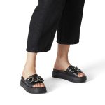 Γυναικεία μαύρη πλατφόρμα δερμάτινη Tamaris - Image 3