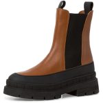 Tamaris Γυναικεία μποτάκια Chelsea Μαύρο - Κονιάκ