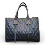 Andlion Κλασική τσάντα ώμου καπιτονέ μεγάλου μεγέθους μαύρο χρώμα