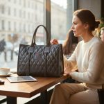 Andlion Κλασική τσάντα ώμου καπιτονέ μεγάλου μεγέθους μαύρο χρώμα - Image 5