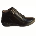 Safe Step 19511 Δερμάτινα Γυναικεία Wedges Μαύρα