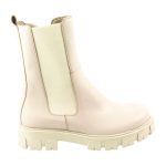 Ragazza 0372 Δερμάτινα Γυναικεία Μποτάκια Cream