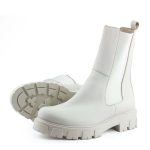 Ragazza 0372 Δερμάτινα Γυναικεία Μποτάκια Cream - Image 7