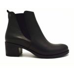 Ragazza Δερμάτινα Γυναικεία Chelsea Μποτάκια με Μεσαίο Τακούνι Μαύρα 0360 - Image 2