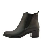 Ragazza Δερμάτινα Γυναικεία Chelsea Μποτάκια με Μεσαίο Τακούνι Μαύρα 0360 - Image 5