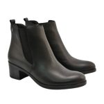 Ragazza Δερμάτινα Γυναικεία Chelsea Μποτάκια με Μεσαίο Τακούνι Μαύρα 0360 - Image 10