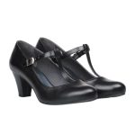 Ragazza Δερμάτινες Γόβες με Χοντρό Μεσαίο Τακούνι Μαύρες - Image 4