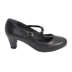 Ragazza Δερμάτινες Γόβες με Χοντρό Μεσαίο Τακούνι Μαύρες - Image 5