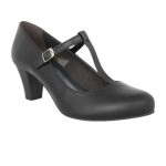 Ragazza Δερμάτινες Γόβες με Χοντρό Μεσαίο Τακούνι Μαύρες - Image 6