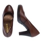 Ragazza Δερμάτινες Γόβες με Χοντρό Ψηλό Τακούνι καφέ - Image 3