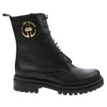 Ragazza μαύρο δερμάτινο μποτάκι 0280