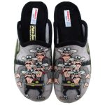 Adam's Shoes Χειμερινές Ανδρικές Παντόφλες με Σχέδια Μαύρες 1-624 22510