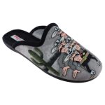 Adam's Shoes Χειμερινές Ανδρικές Παντόφλες με Σχέδια Μαύρες 1-624 22510 - Image 5