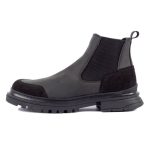 Ανδρικό μποτάκι sport chelsea δέρμα Softies σε μαύρο χρώμα
