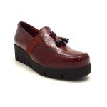 Γυναικεία μοκασίνια ανατομικά μπορντό λουστρίνι - Image 3