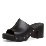 Tamaris Δερμάτινα Mules με Χοντρό Χαμηλό Τακούνι σε Μαύρο Χρώμα - Image 4