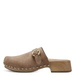 Tamaris Δερμάτινα Mules με Χοντρό Χαμηλό Τακούνι Camel Sued - Image 3