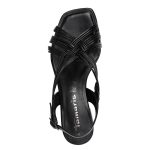 Γυναικεία Πέδιλα με Χοντρό Μεσαίο Τακούνι Μαύρα - Image 6