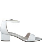 Γυναικεία Πέδιλα με Χοντρό Μεσαίο Τακούνι Λευκό