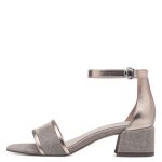 Γυναικεία Πέδιλα με Χοντρό Μεσαίο Τακούνι Πλατίνα - Image 3