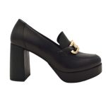 Ragazza Δερμάτινες Γόβες με Ψηλό Τακούνι Μαύρες