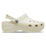 Crocs Classic Platform W Αντιολισθητικό Σαμπό Μπεζ