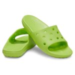 Crocs Παιδικές Σαγιονάρες Slides σε πράσινο φωσφοριζέ χρώμα - Image 6