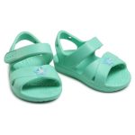 Crocs Παιδικά Ανατομικά Παπουτσάκια Θαλάσσης Classic Crosss Trap Charm Πράσινα - Image 3